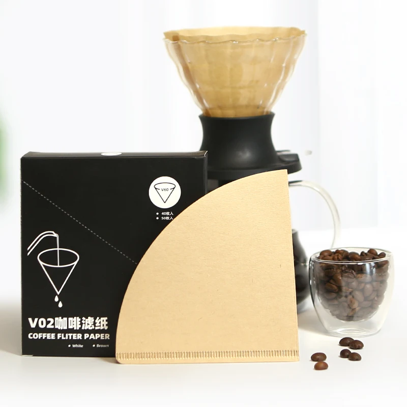 portable v60 unbleached paper coffee filters natural 100 paper set