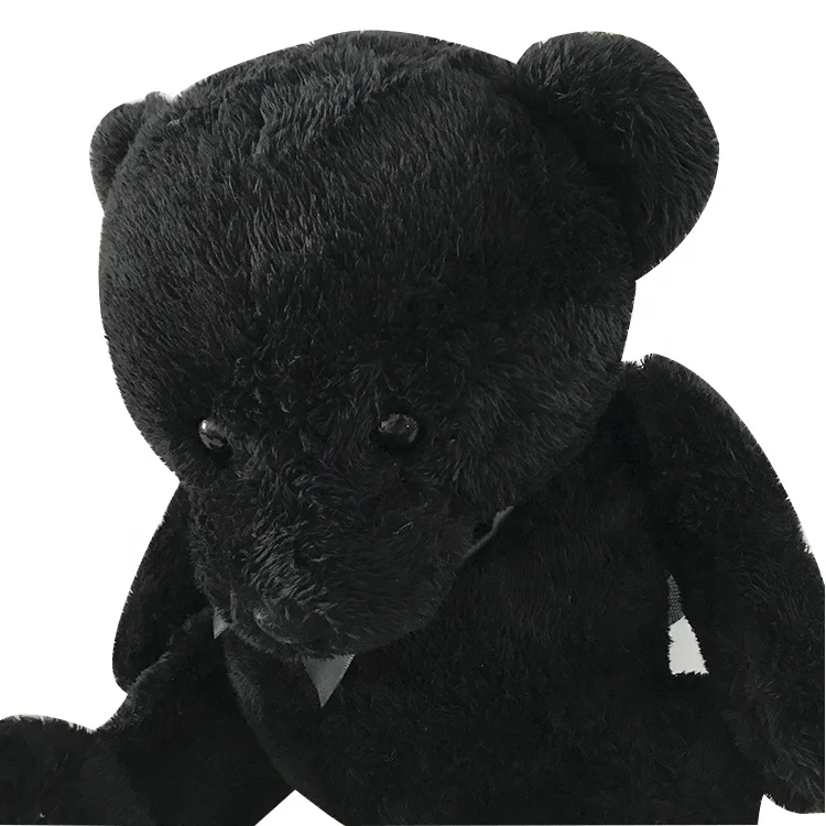 
Black bear stuffed animal storage bag backpack teddy bear plush toy 