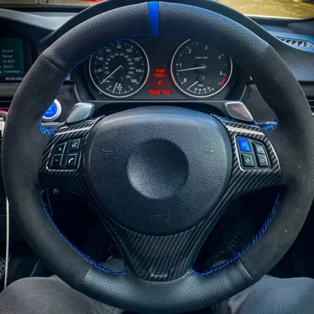 Non-Slip Suede Leather Car Steering Wheel Cover Braid For BMW M Sport M3 E87 E81 E82 E88 X1 E84 E90 E91 E92 E93 Car Accessories