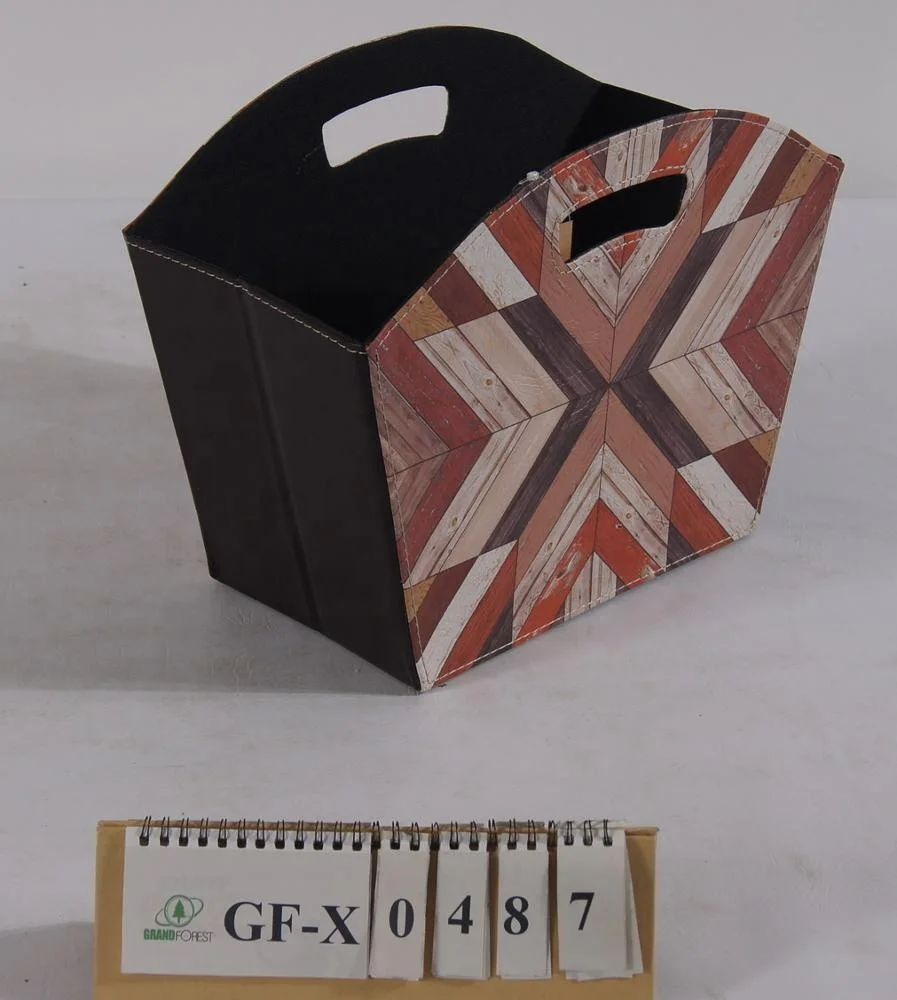 Foldable Newspaper Basket Cardboard with PVC Printing  Magazine Holder