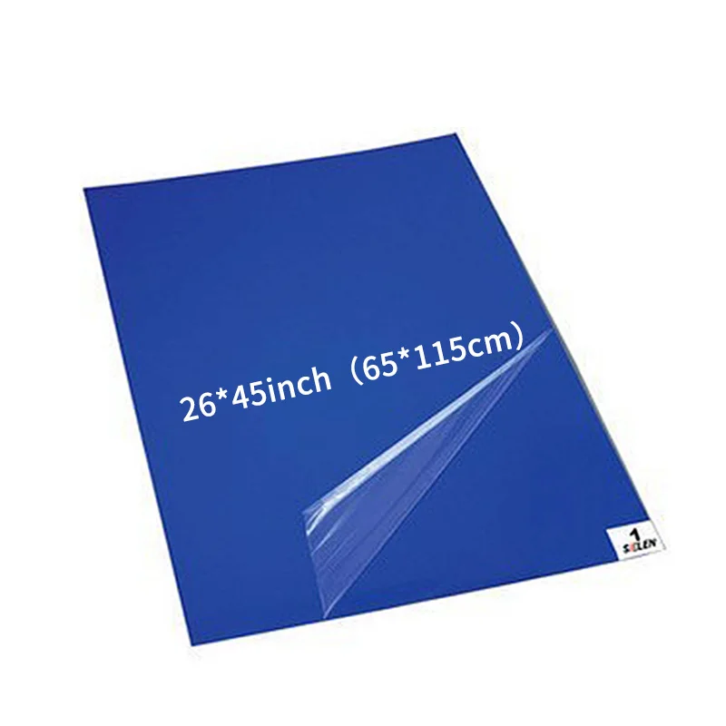 OEM Dust Remove Floor Blue Peelable LDPE 65*115cm 26 45 Inch Tacky Sticky Mat