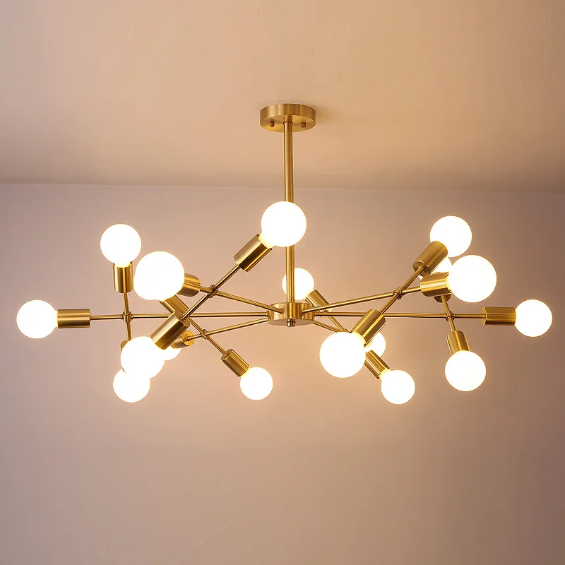 Modern Low Price Commercial Bathroom Matt Black Gold Bronze Iron E27 Led Chandelier Light