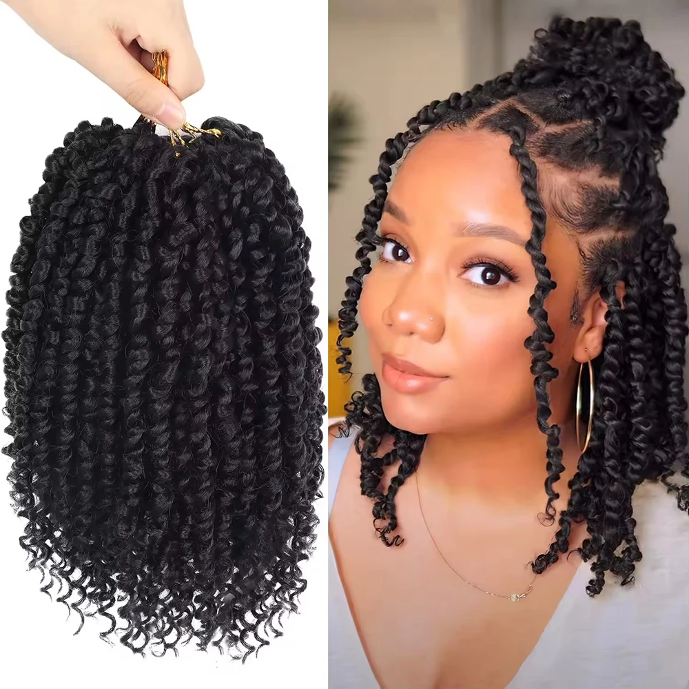 Spring Twist Hair Pretwisted 14inch Bomb Twist Fluffy Synthetic Pre looped Passion Twist Crochet Braids 24 Strands