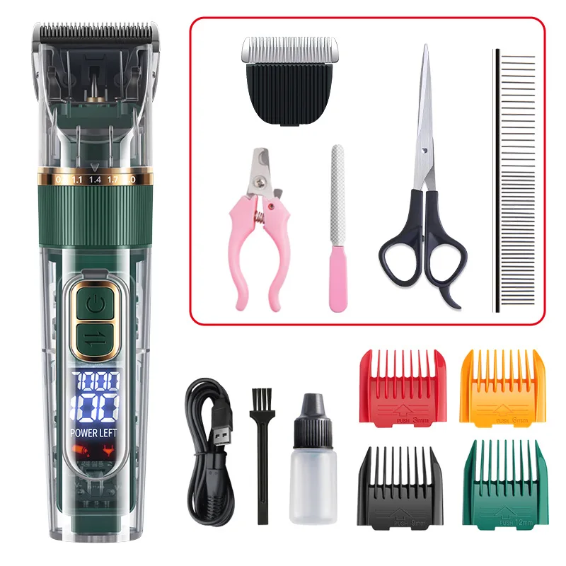 Dog Cat Clipper Hair Clippers Grooming Haircut Pet Shaver Full Set Pets Rechargeable Professional Cutter Shaver Cutting Machine