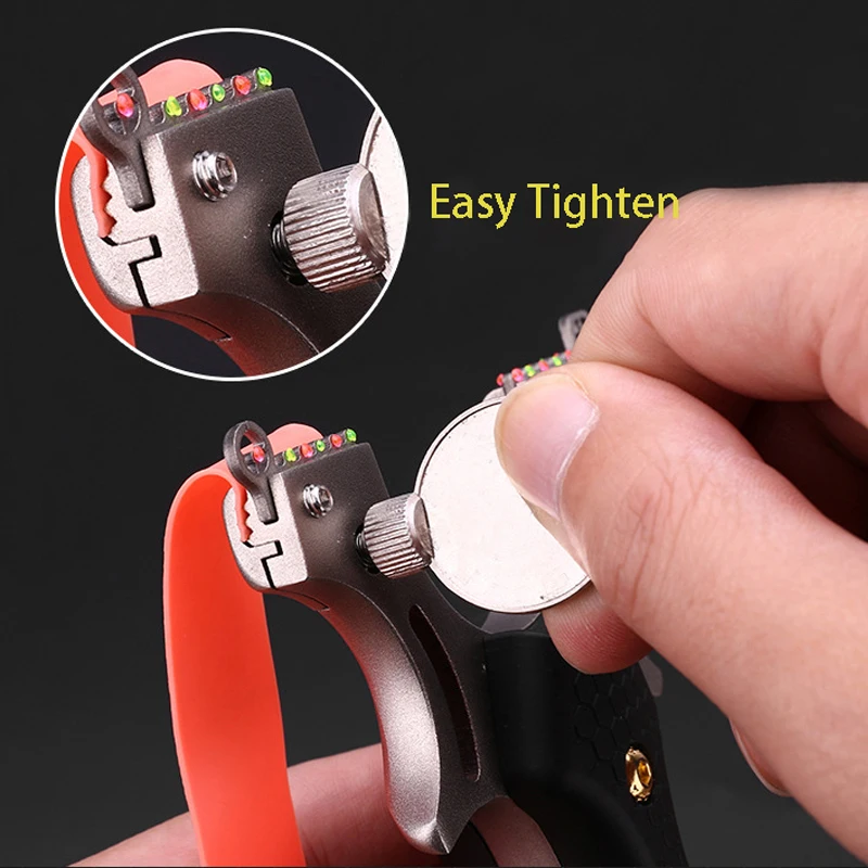 outdoor hunting portable stainless steel professional  precise slingshot with rubber bands