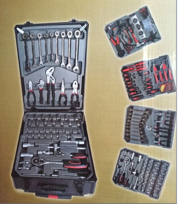 Wholesale 186pcs aluminum case portable and durable swiss kraft auto tool kit box set