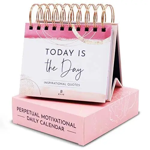 Вечный положительный Календарь 365 дней для ежедневных вдохновляющих цитаты с флип мотивацией календарь с коробкой (1600364269602)