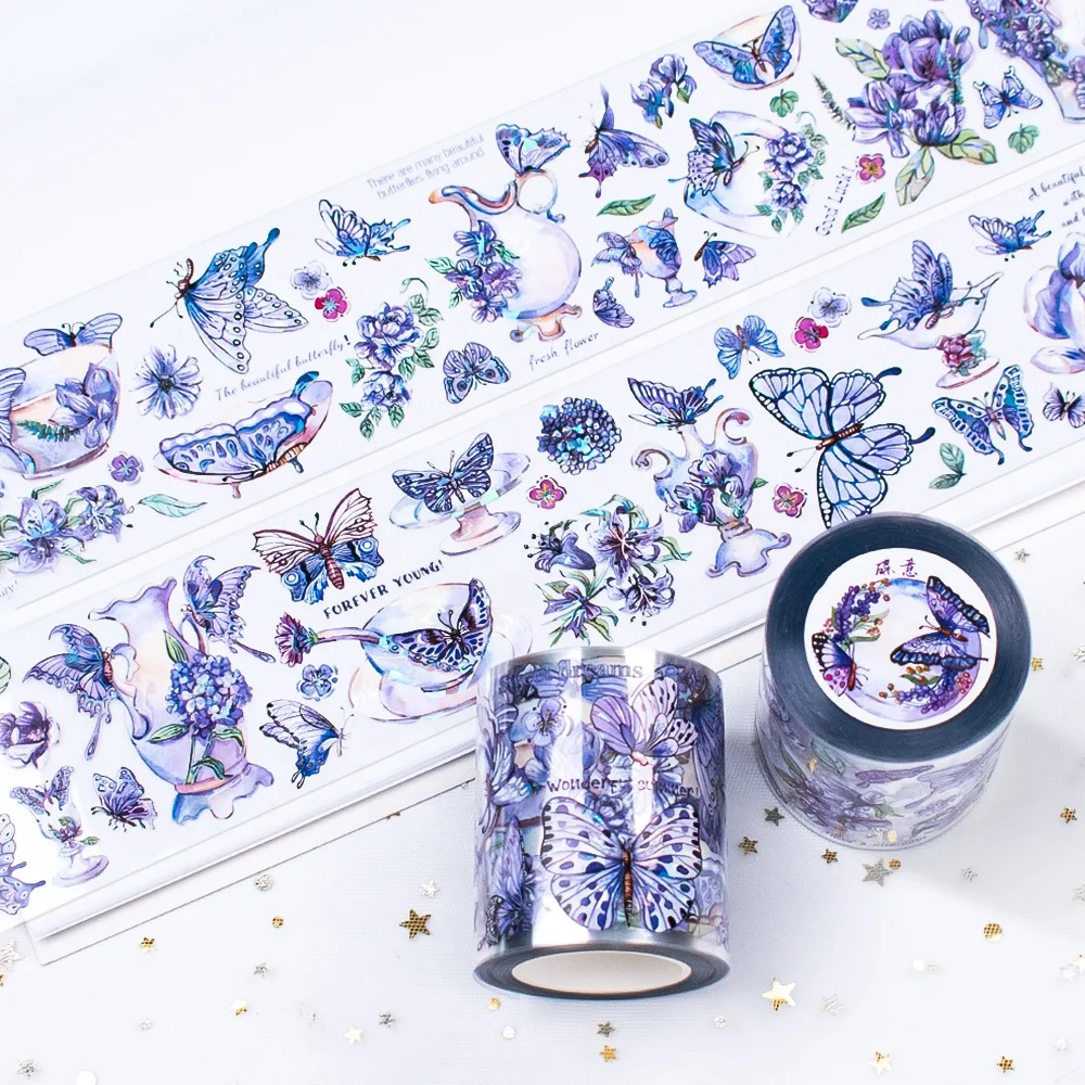 Black and White Flower Matte Custom Tape Adhesive Masking Tape For DIY Diary Decorations