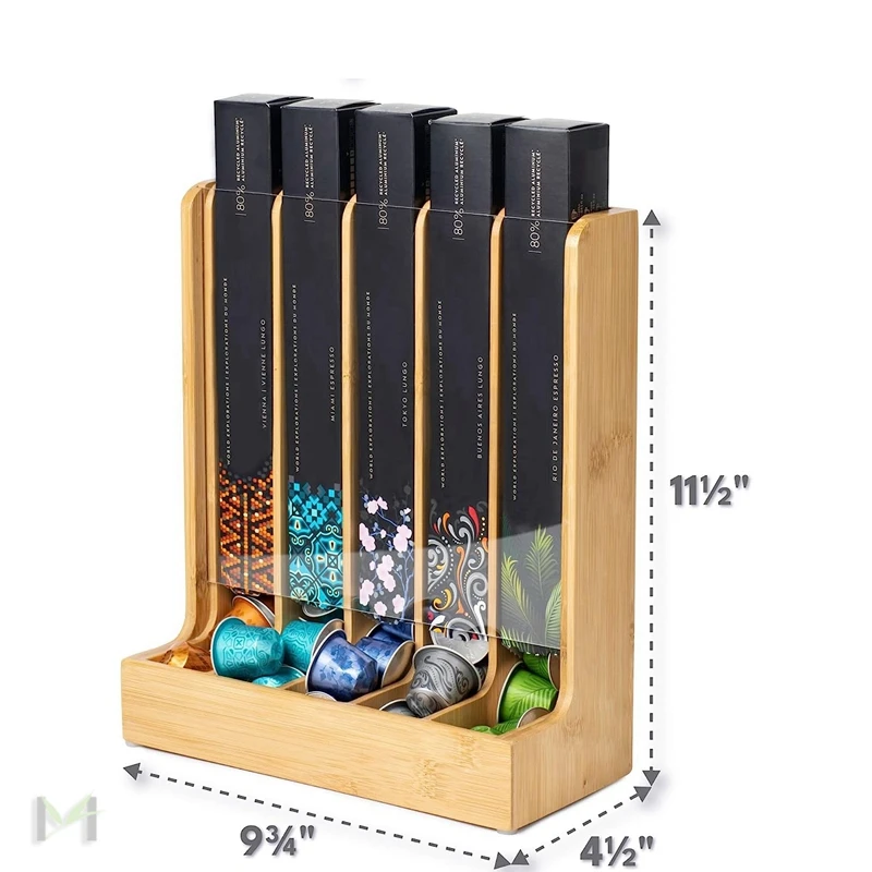 Bamboo Coffee Capsules Holder Stand for Nespresso Storage Original Capsules Holder