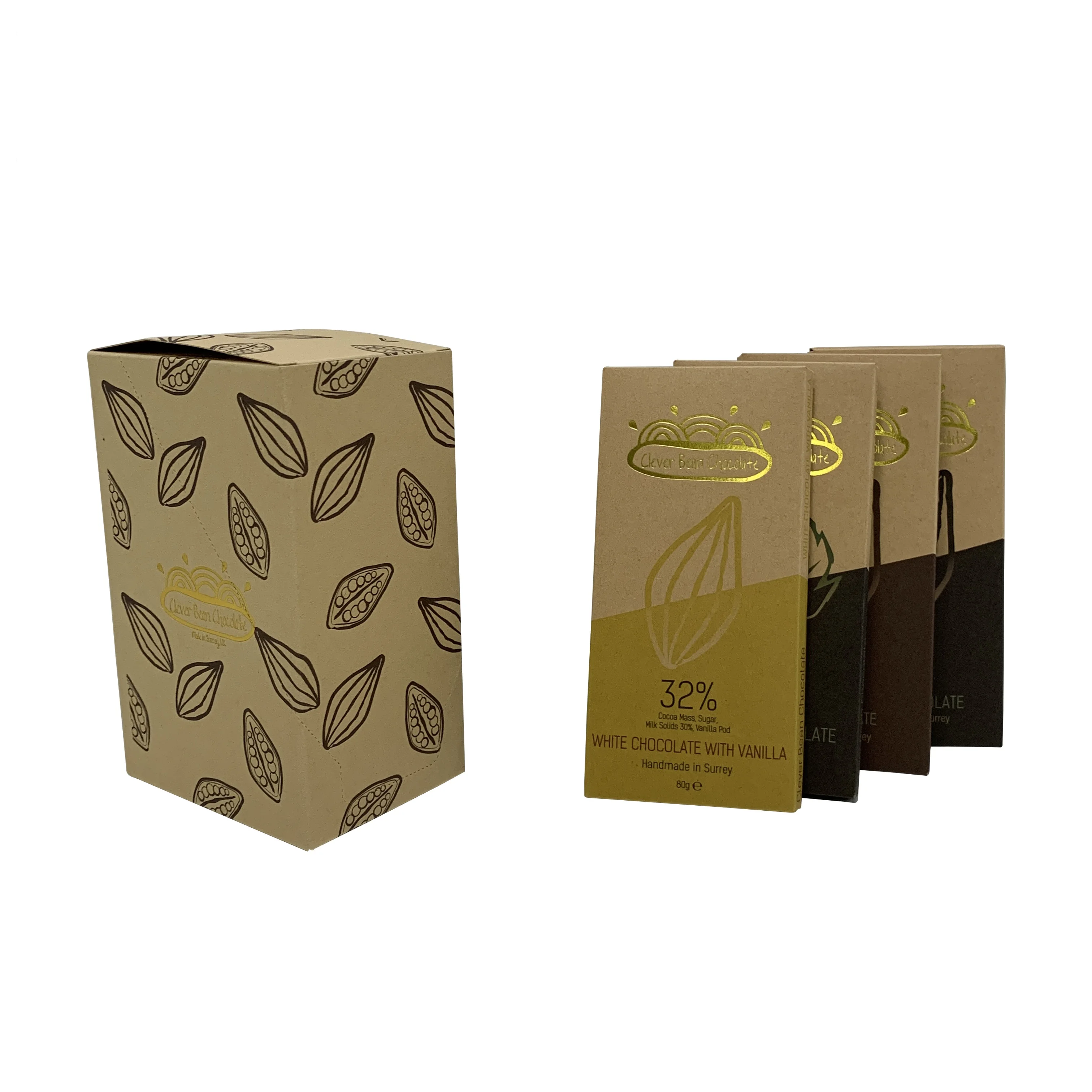 Custom Eco Kraft Paper Bonbon Chocolate bar Envelope Folding Boxes