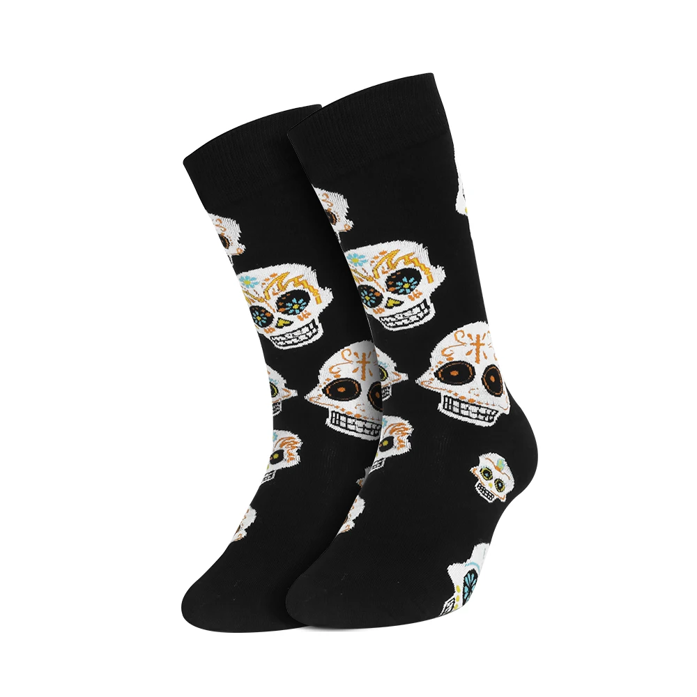 VCANFASHION men custom combed socks cotton fashion happy socks custom logo novelty crazy pattern sox funky funny wholesale