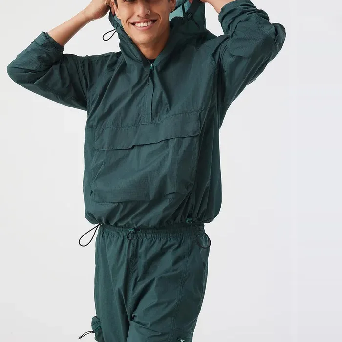 OEM custom mens sweatsuit sets nylon windbreaker jacket two pieces windbreaker tracksuit
