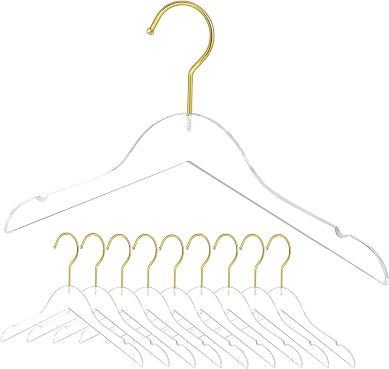 high quality custom transparent acrylic kids clothes hanger for children