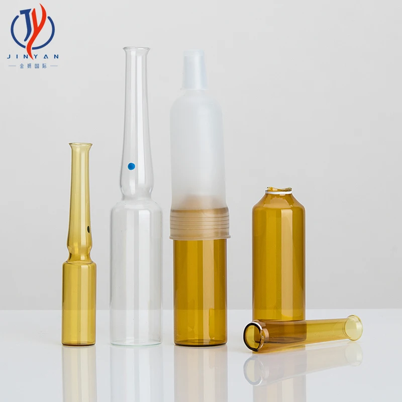 factory custom 1ml 2ml pharmaceutical low borosilicate ampoule injection glass bottles with safe opener and dropper