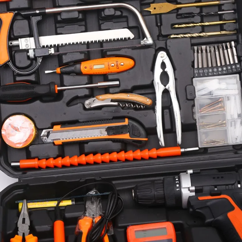 Promotional hot sale combination hardware toolbox gift portable socket bit set household repair tool set