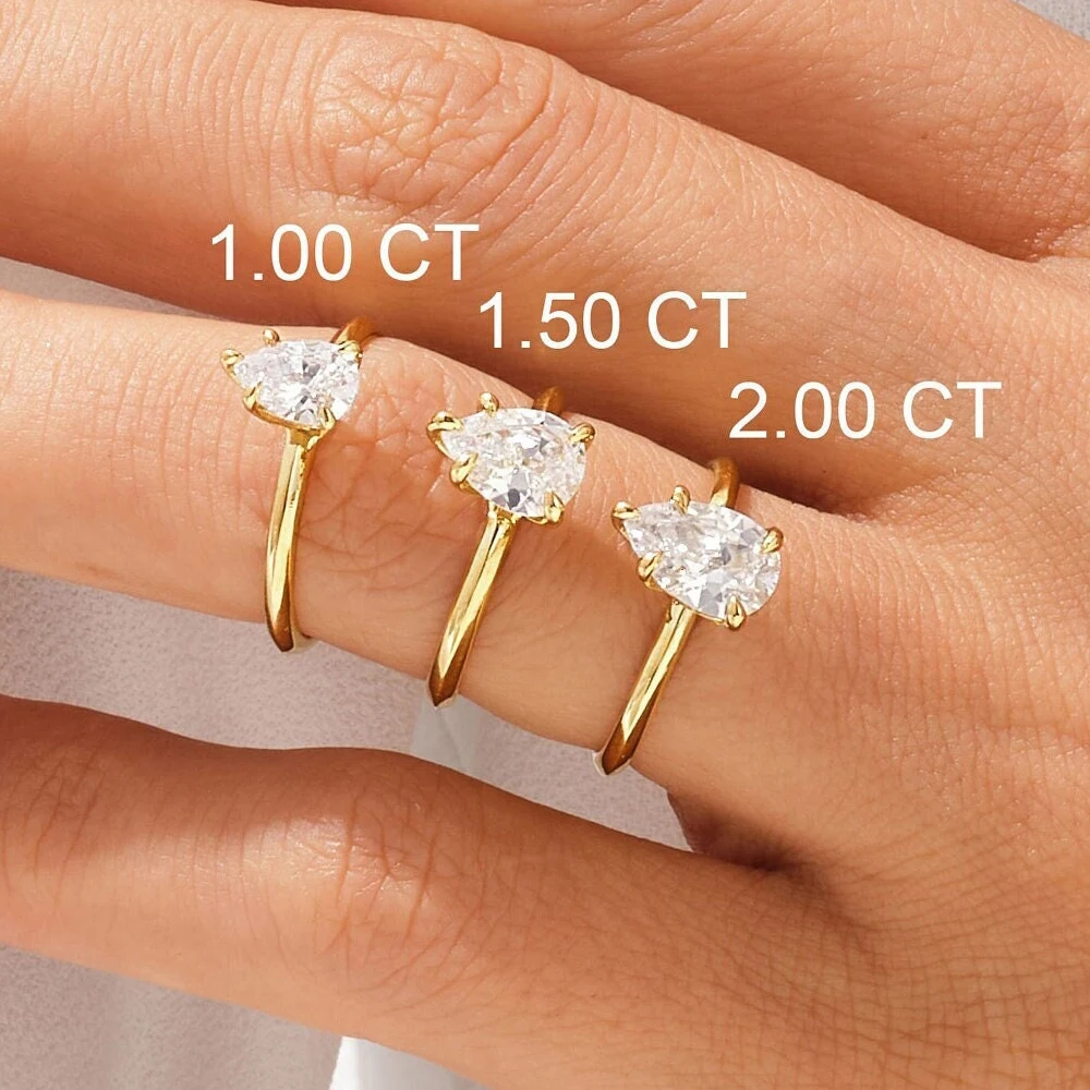 Custom 1CT 1.5CT 2 CT VS1 IGI GIA Certified Marquise Cut Lab Grown Diamond 14K Gold Jewelry Solitaire Engagement Ring For Women