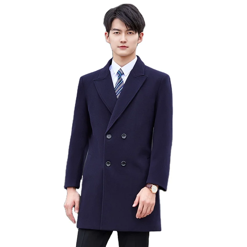 2024 OEM Custom men classic uniform custom logo polyester flight attendant coat men hotel service clothes warm men work uniforms