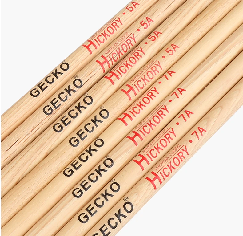 GECKO 5A drumstick Water drop Acron hammer head North American hickory wood drum stick