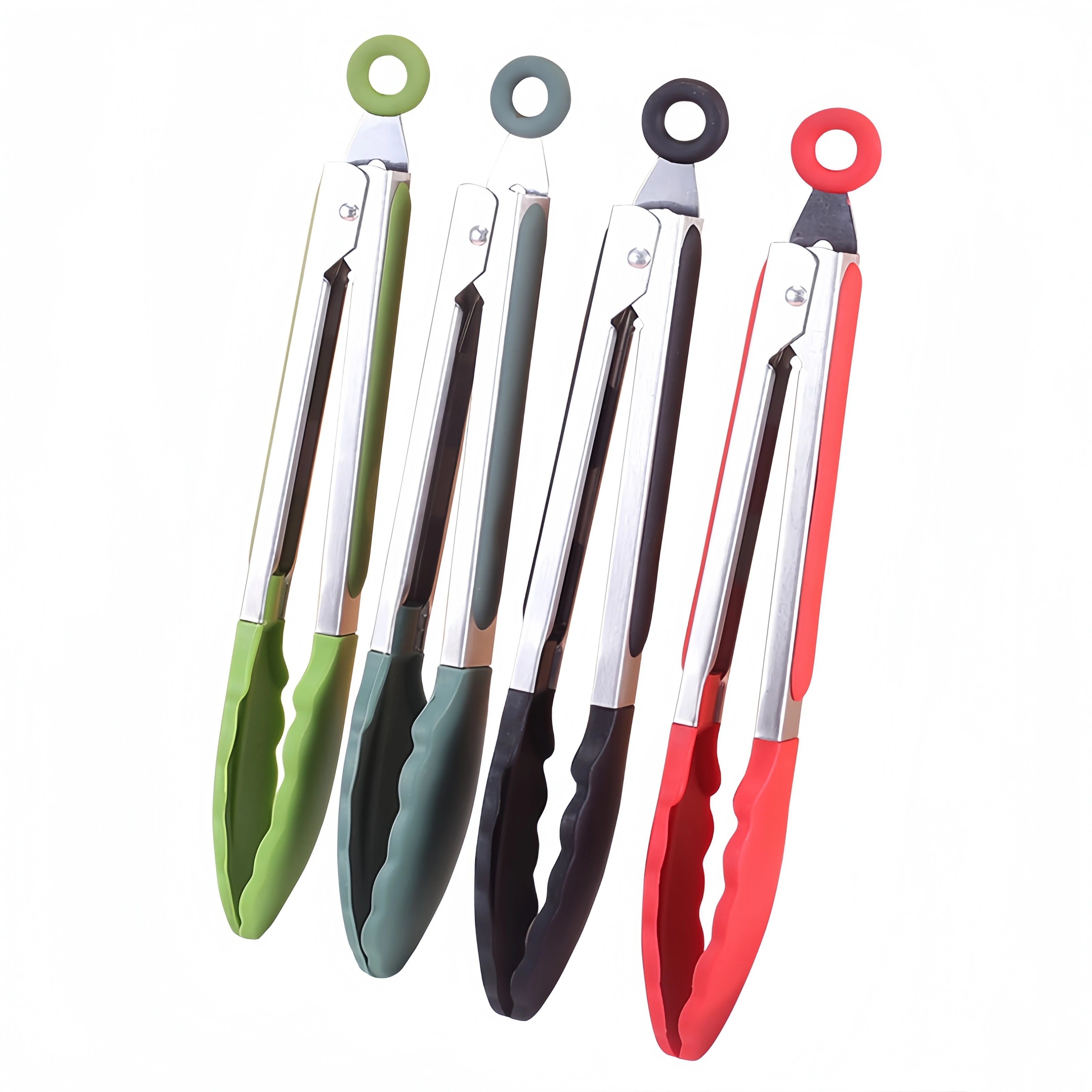 Non Slip Silicone Smart Gadgets Stainless Steel Cooking Utensils Food Steak Bread Clamp Barbecue Tongs