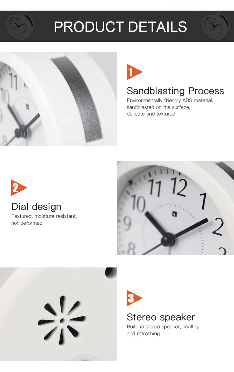 
Plastic multi-function desk non-tick bedroom Snooze table smart kids wake up light alarm clock 