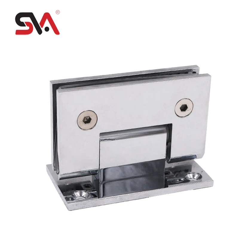 Heavy Duty Modern Hotel Apartment 90 Degree Full Back Plate Sliding Door Brass Shower Glass Door Hinge With Decorative Cover