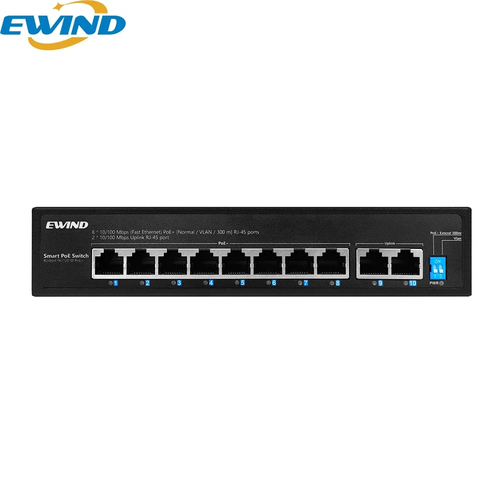 Factory OEM/ODM POE Switch 10 Port 10/100M Ethernet Fiber Switch POE