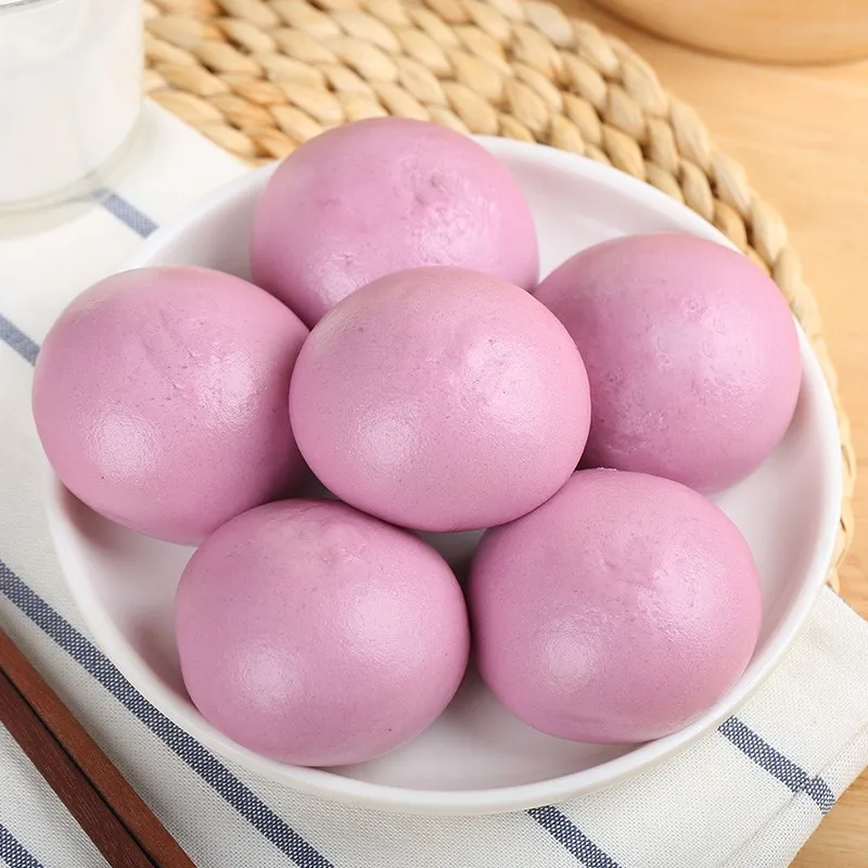 Popular Frozen Food Chinese Pastry Steamed Bun Heated Instant Purple Potato Steamed Bun Sweet Pastries Wholesale Breakfast