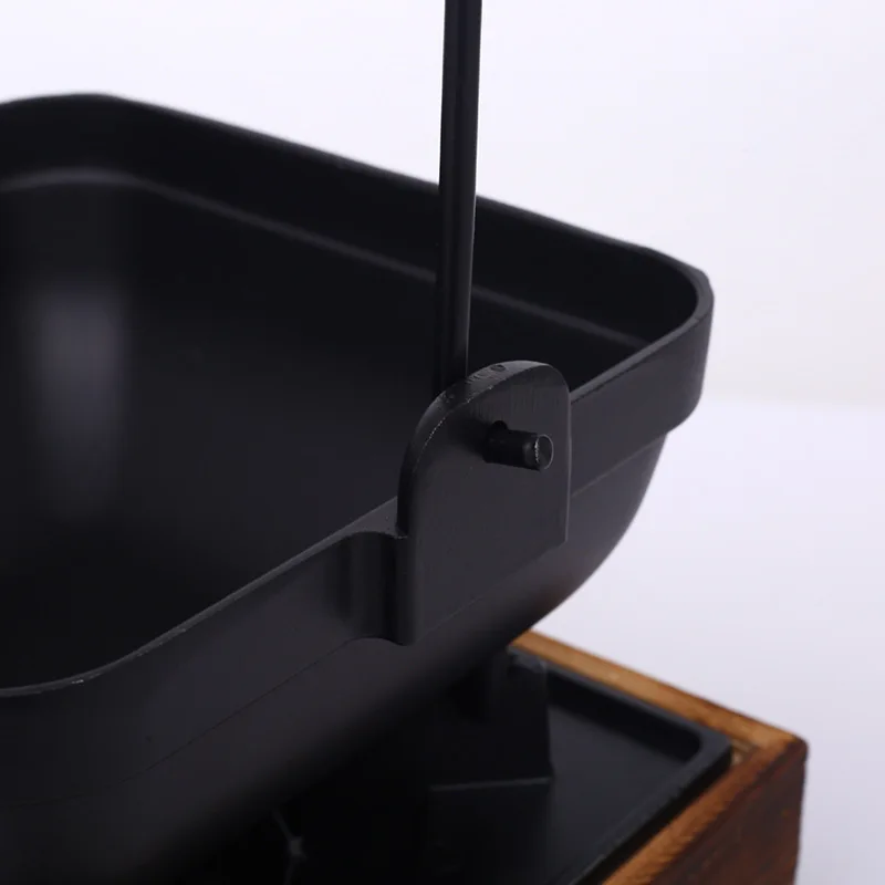 Sukiyaki Iron Pot with Wooden Lid Hot Pot Japanese Hanging Stove Restaurant Cooking Set