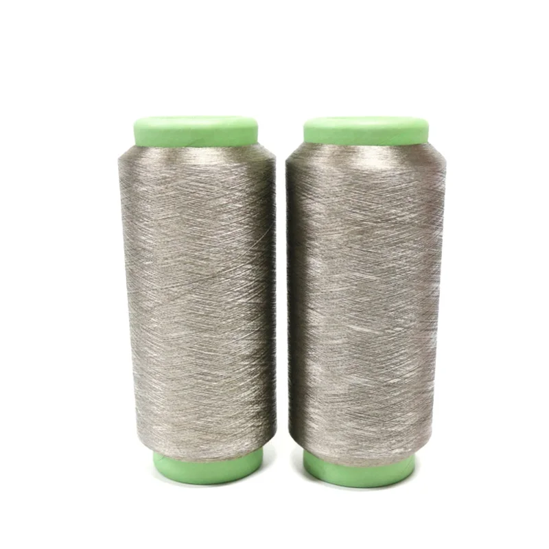 Silver Fiber Yarn Disinfect Anti-static Antiradiation Shielding Antistatic ESD Silver Fiber Yarn for Fabric Garment Cloth