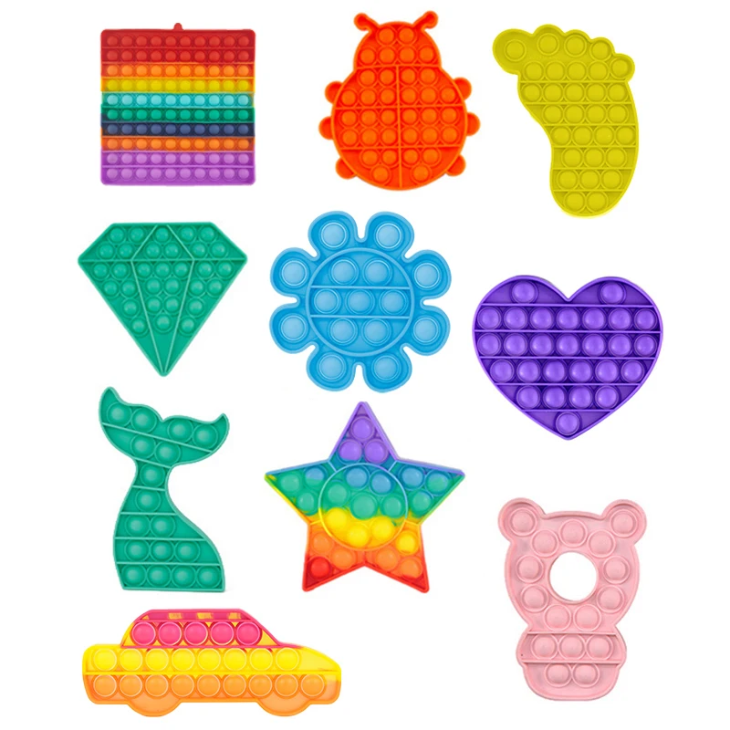 Аутизм Squeeze popsits пакет прибытие пуш-ап поп-пузырь сенсорная Непоседа игрушка для снятия стресса