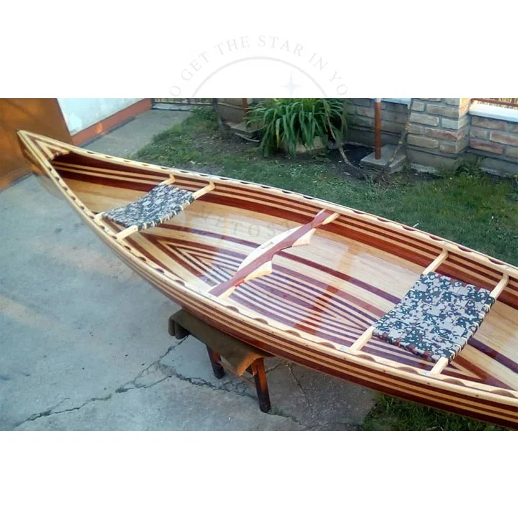 Handmade wooden cedar strip recreational fishing canoe/boat/kayak for family