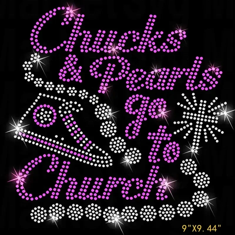 New Arrival Bling Iron on Rhinestone Transfer Printing Design hotfix iron on patch chucks and pearl rhinestone transfer
