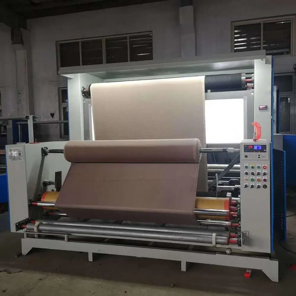 cloth inspecting and winding machine for plush fur like rabbit hair