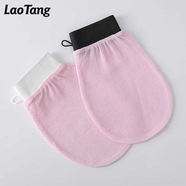 
Custom Logo Pink Exfoliating Glove Viscose Bath Mitt Body Scrub Private Label 