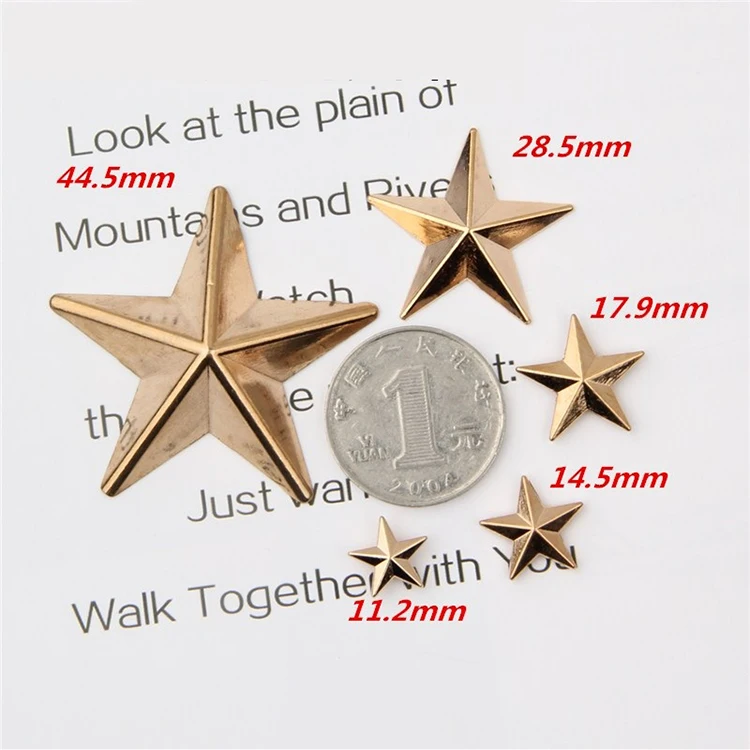 Wholesale Logo Custom Brass Stainless Steel Alloy plastic Star button rivets For Garment