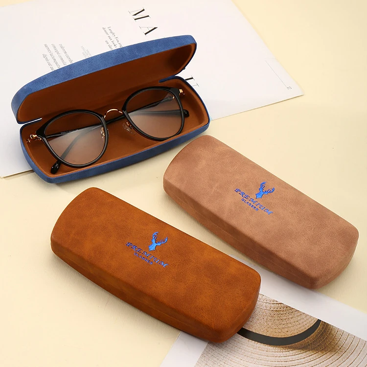 2024 Metal Sunglasses Case With Logo Brown Box Kraft Friendly Custom Sunglass Display Portable