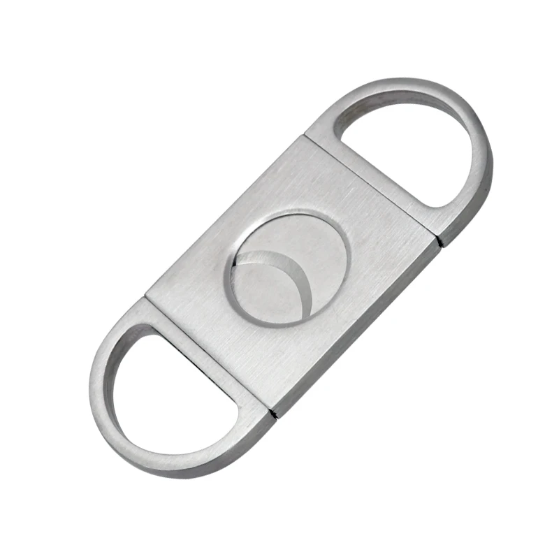 Wholesale Stainless Steel Metal Made Silver Color Portable Cigar Cutter In Promotional Price Free Samples