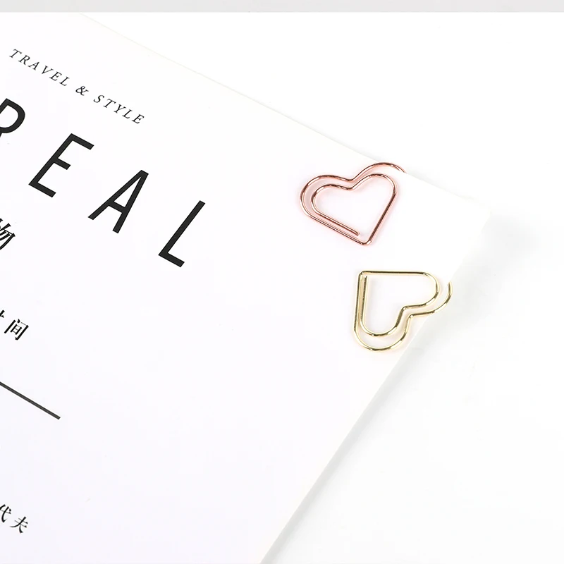 Promotion High Quality Office School gold/rose gold Heart Shape Paper Clip
