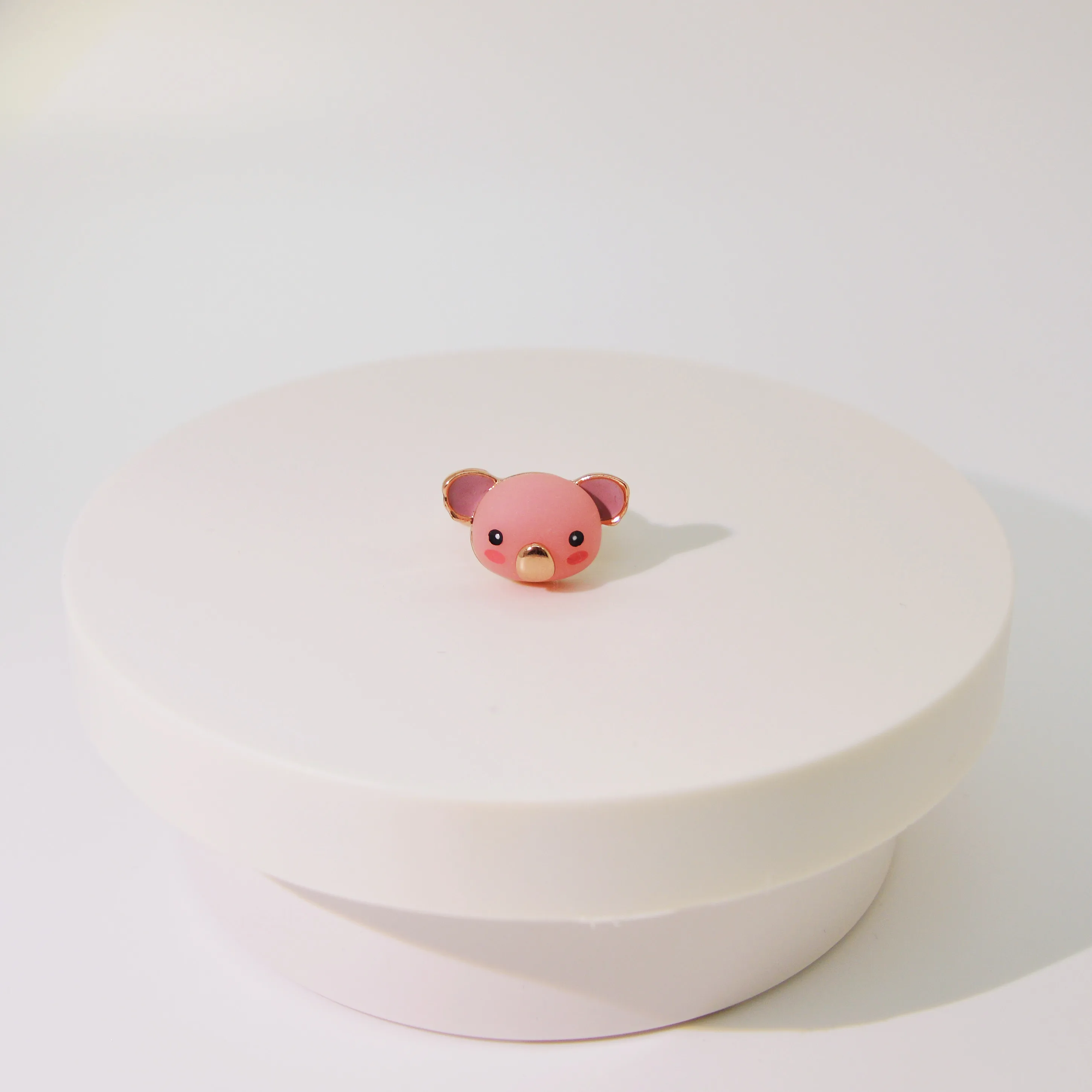 Factory Wholesale  Japanese And Korean Little Clear Pink Piggy Ring Jewelry Girl Ring