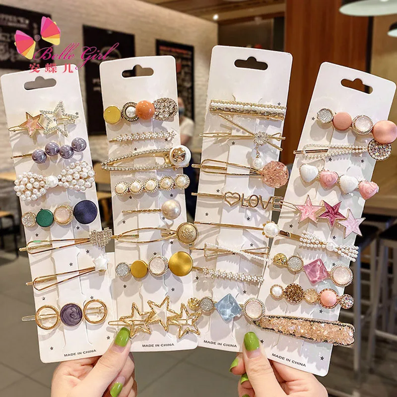 Новый дизайн, аксессуары для волос, заколки для волос с жемчугом для девочек