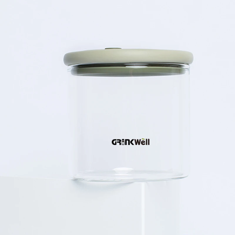 
Grink good wholesale eco-friendly healthy 500ml glass jar with silicone lid 