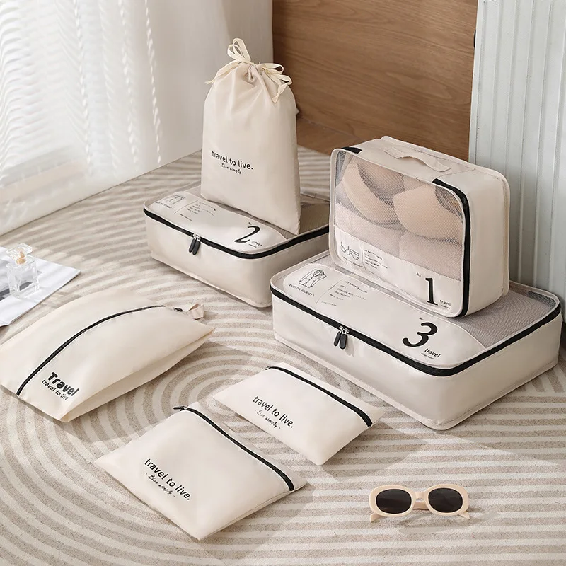 7 Set Packing Cubes Clothes Storage Bag Luggage Packing Organizers for Travel 7-piece Set Packing Cubes