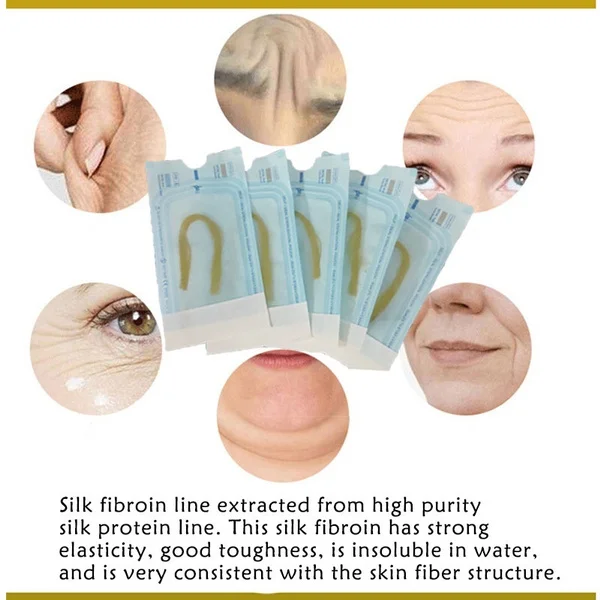 12 шт. Золотая резная линия белка, укрепляющая и улучшающая расслабление и выцветание, тонкие линии ног вороны