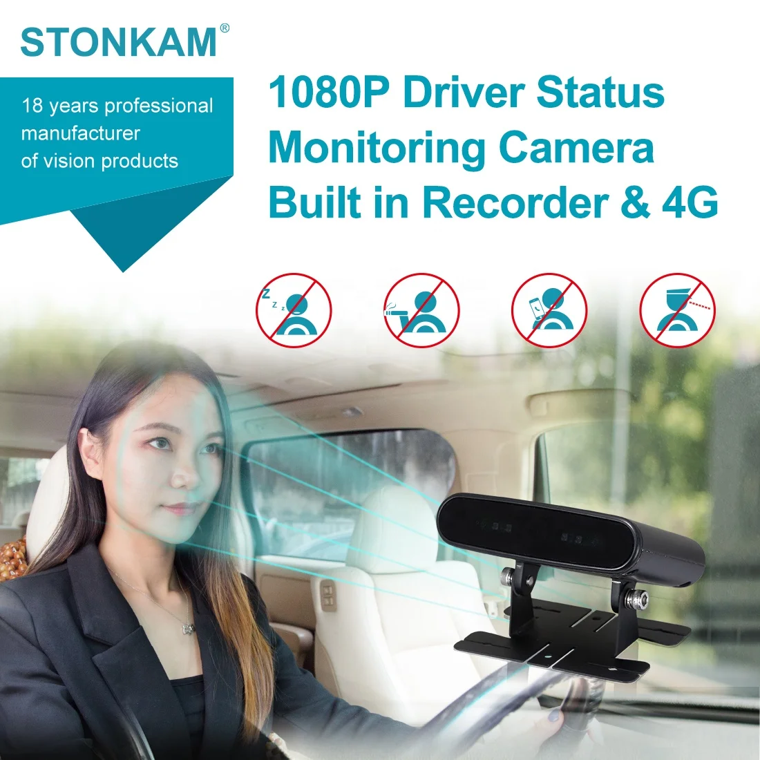 STONKAM driver fatigue monitor anti sleep alarm devices car driver fatigue monitor for truck