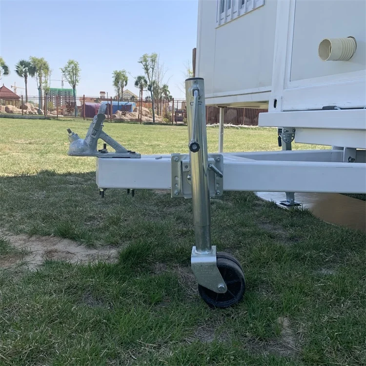 Hot sale prefab 20 40 ft steel frame container caravan cabin house on wheels for europe