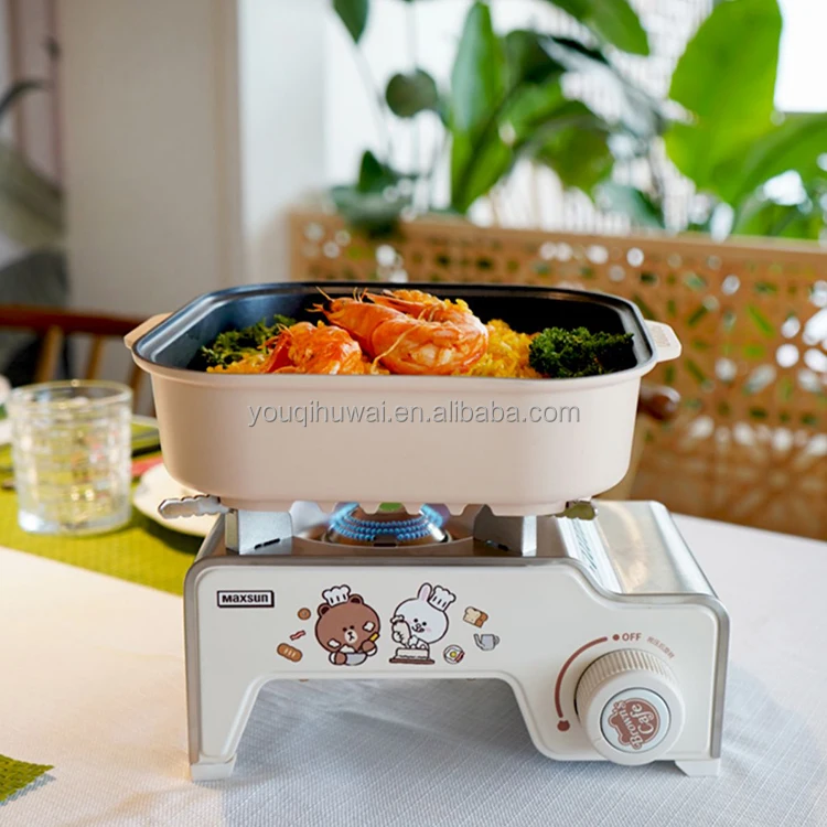 Hot sale mini cartoon camping butane plastic box gas stove 1900w camping stove