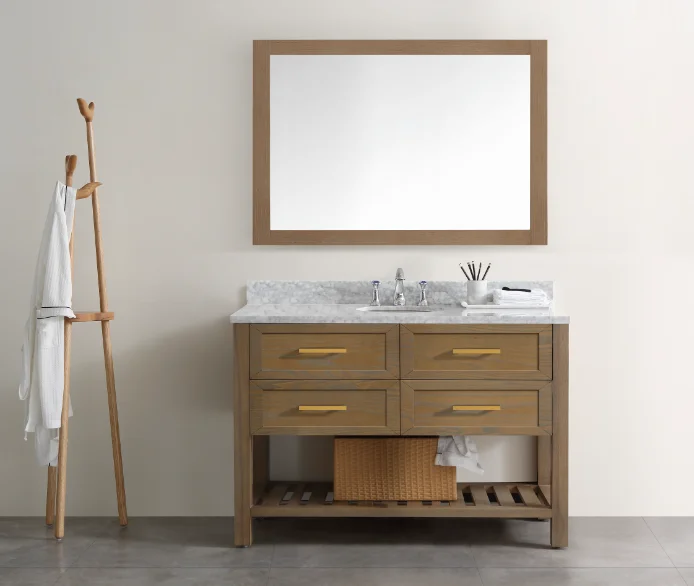  Italian bathroom solid wood vanity fancy vanities cabinet with led