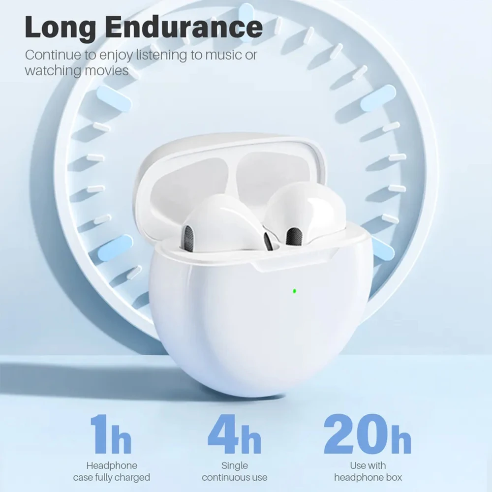 2023 Explosive Pro6 Mini Headphones Smart Touch Earpiece Headphones Waterproof Headphones for Men and Women