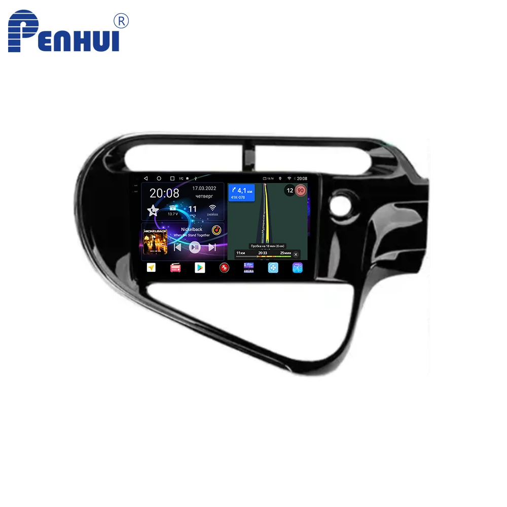 Penhui Android Car DVD  Player for Toyota Prius C 2018 - 2020 Right hand driver Radio GPS Navigation Audio Video CarPlay DSP  M