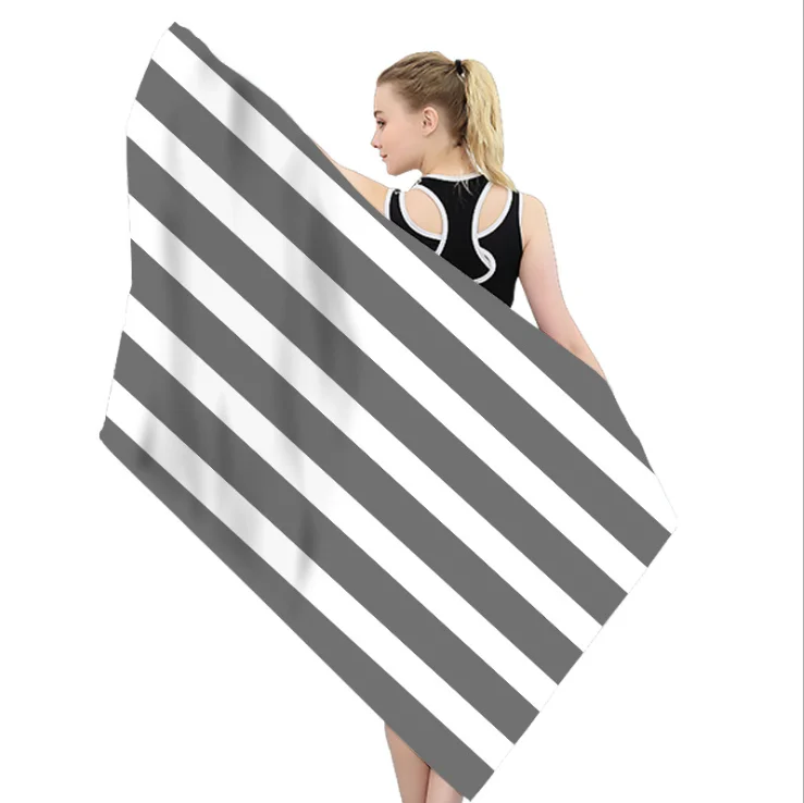 Quick Dry Fashion Striped Sand Free Microfiber Suede Beach Towel  Customized Comfortable Beach Towel